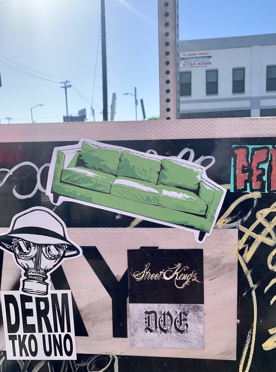 street couch sticker in los angeles